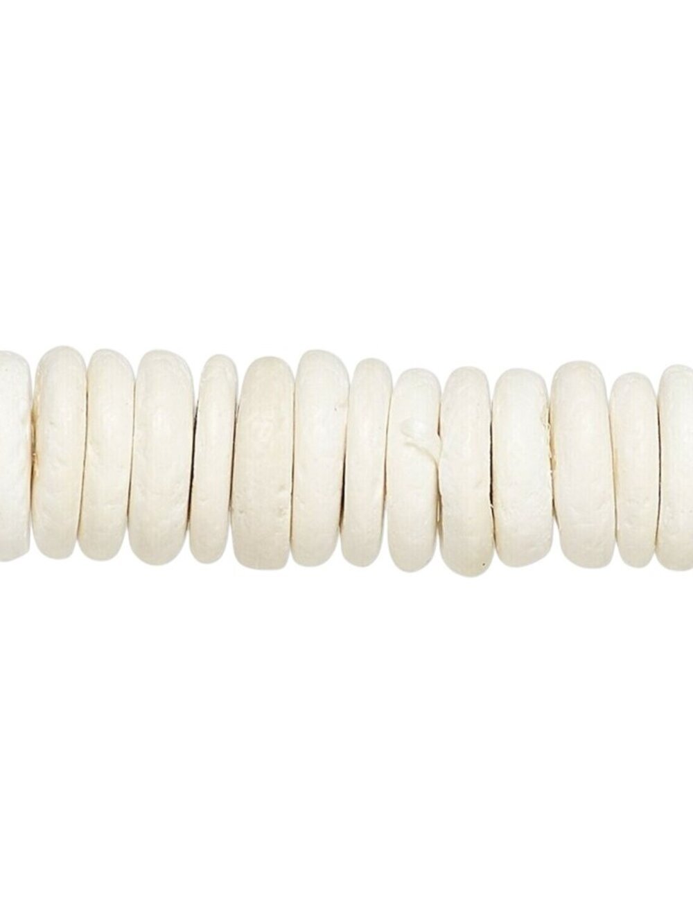 Philippines Rustic Coconut Palm Wood Bleached White 10mm Rondelle Beads 20 pcs